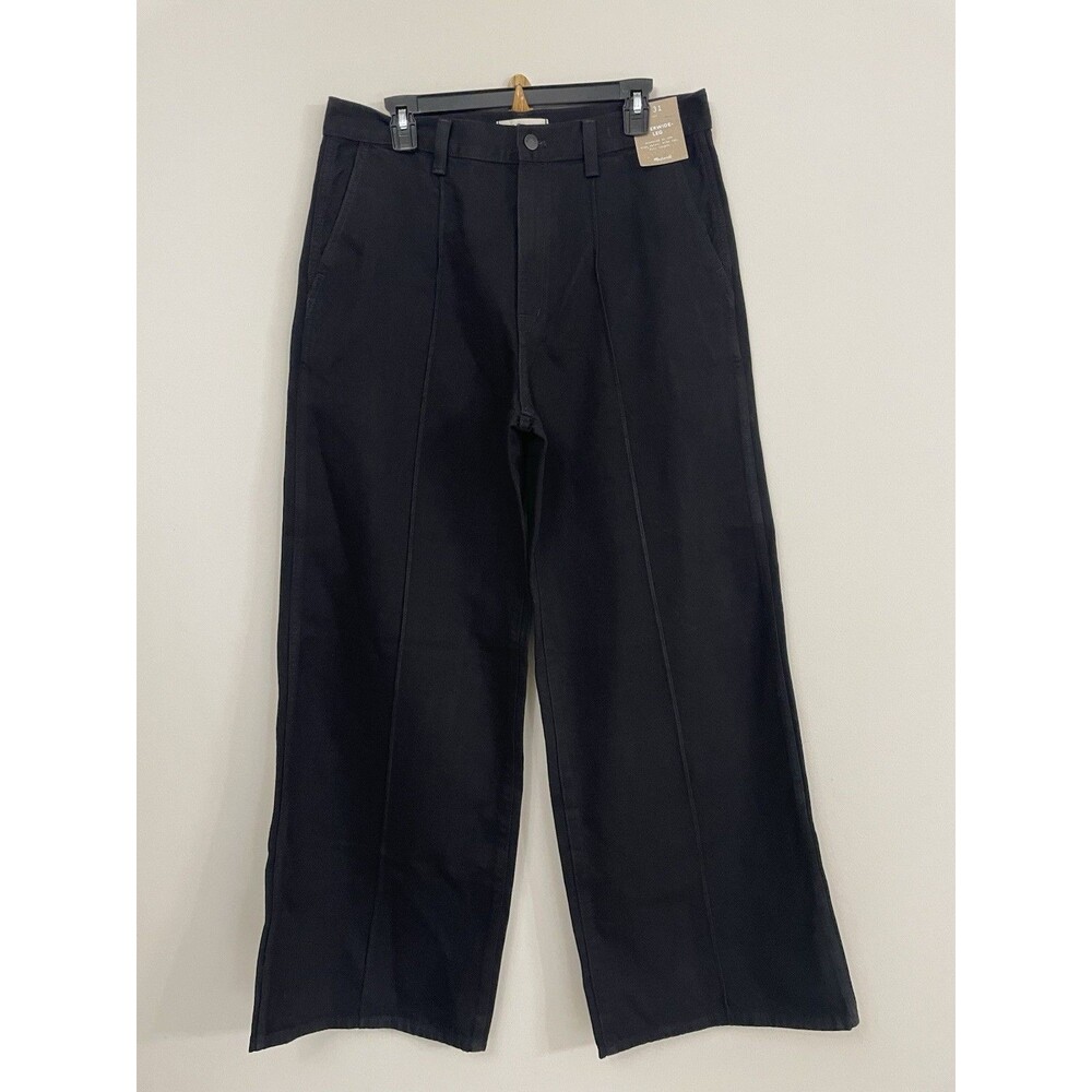 Madewell Womens Superwide Leg Trouser Jeans In Black Rinse Wash NWT Size 31
